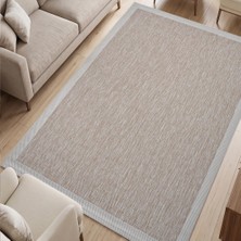 Sisal Plus Hasır Dokuma Halı | Kaymaz Tabanlı Mutfak Halısı|leke Tutmaz Halı |bordürlü Modern Salon Halısı | Krem-Bej | 160 x 230 | Model SS516