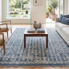 Lorien Vintage Dokuma Halı | Eskitme Desenli Pamuk Tabanlı Halı | Modern Salon Halısı | 120 x 180 | Model LOR11
