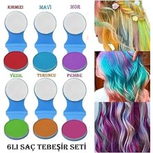 Trendexa 6'lı Saç Tebeşiri Saç Boyası Seti - Geçici Renkli Saç Boyası, T001HB