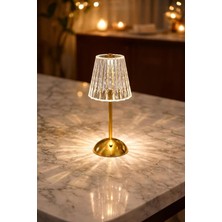 Kristal LED Masa Lambası 3 Renk Işıklı (Büyük Boy Prizma)