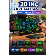 Trendexa Vothoon 20 Inc Renkli LCD Grafik Dijital Kalemli Çizim Tableti Yazı Tahta Not Yazma Eğitim Tableti Siyah