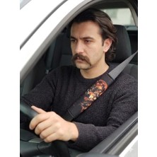 Trendexa 2 Adet 26 cm Universal Emniyet Kemeri Pedi; Kurt Desenli Dijital Baskı ve Yumuşak Süngerli Kumaş