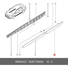 BSG Renault Fluence 2009- Kapı Bandı Arka Sol Astarlı (Oem NO:828774426R)