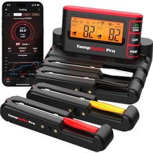 Trendexa Thermopro TP980 Pro Wi-Fi ve Mobil Uygulama Destekli, Sınırsız Menzilli 4 Problu Dokunmatik Akıllı Barbekü Istasyonu