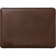 Trendexa Minimalist 13 Inç Acı Kahve Vegan Deri Su Itici Laptop Kılıfı ve Bilgisayar Çantası