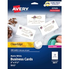 Trendexa Clean Edge Yazdırılabilir Kartvizitler, Emin Besleme Teknolojisi, 2" x 3.5", Beyaz, Lazer Yazıcılar Için 200 Boş Kart (5871)