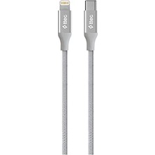 Trendexa Type-C - Lightning Hızlı Şarj Kablosu, 150 Cm, Gri, 2DK41-8
