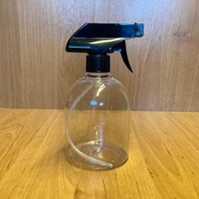 Trendexa 500 ml Siyah Tetik Spreyli Şeffaf Tombul Plastik Şişe, 500 cc x 4 Adet