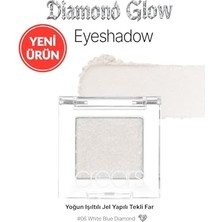Trendexa Yoğun Işıltılı Jel Yapılı Tekli Far Diamond Glow Eyeshadow 06 White Blue Diamond