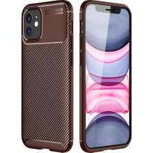 TeknoKapsül Apple Iphone 12 Mini Kılıf Auto Focus Karbon Kapak - Kahverengi