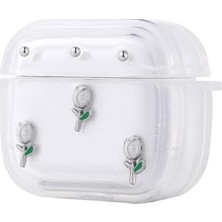 Trendexa Apple ile Uyumlu Airpods 3. Nesil Airbag 44 Simli Şeffaf Kutup Kılıfı, Lale