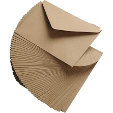Trendexa Kraft Zarf C6 Boyutu, Üçgen Kapaklı, Kahverengi Kraft Kağıt Zarflar, 11.4 x 16.2 Cm, 50 Adet