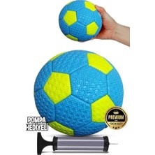 Trendexa Hentbol Topu Renkli Color Soft Katmanlı Çocuk Mini Futbol Topu No:1 Iç Mekan Pompa Hediyeli