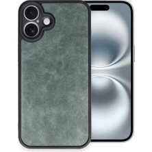 TeknoKapsül Apple Iphone 16 Plus Kılıf Aras Deri Kapak - Koyu Yeşil