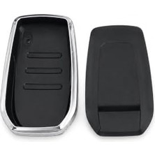 Trendexa Autohan Keys Toyota Corolla ile Uyumlu Lüks Nano Anahtar Kılıfı; 3 Buton, Krom Renk, Flama x Pack