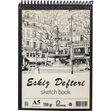 Trendexa Eskiz Defteri A5 Spralli 50 Yaprak 1 Adet 100 G 148X210 mm Sketch Book Üstten Açılmalı Ezkiz Defteri
