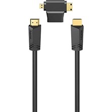 Trendexa Ethernet Destekli HDMI Kablo, 4k, 1.5m+, A-Minic+A-Microd Adaptörlü