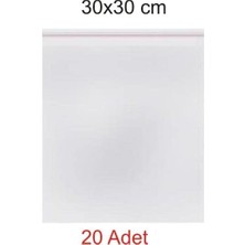 Trendexa Şeffaf 30X30 cm 20 Adet Kendinden Yapışkanlı Bantlı Jelatin Torba