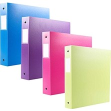 Trendexa 3 Yüzüklü Halkalı Klasör, 1 Inç, Opak, Carta Ölçüsü, Paket De 4, Azul, Pembe, Morado, Verde (50162 – 6497)