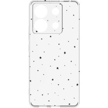 Trendexa S19 Max Pro S ile Uyumlu Kamera Korumalı Şeffaf Silikon Kılıf, Yıldız Baskılı
