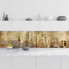 Trendexa Mutfak Tezgâh Arası Fayans Desenli Yapışkanlı Folyo Mimari Kolaj 60X500 cm