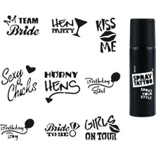 Trendexa Parti ve Bekarlığa Veda Serisi Spray Tattoo Geçici Dövme Seti Dark Sprey Dövme Kiti