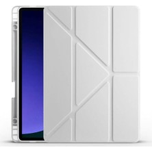 Trendexa Galaxy Tab S10 Fe Uyumlu Tri Folding Kalem Bölmeli Standlı Kılıf Gri
