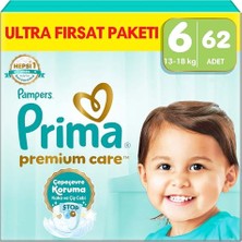 Trendexa Bebek Bezi Premium Care 6 Numara 62 Adet Ultra Fırsat Paketi