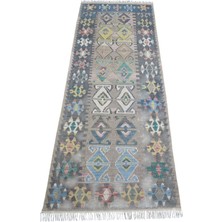 Kilim Antik El Dokuma Pastel Sarız Kayseri Yün Yolluk Kilim 1830 - Vintage - Çok Renkli