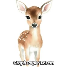 Trendexa Watercolor Deer Graph Paper 1x1 Cm: 1 cm Squared Grid Paper | Gift For People Who Love Forest Animals; Wildlife Animal Lovers | For Back To School, Office, Work | 8.5 x 11 Inches | 111 Pages