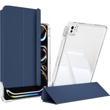 Trendexa Apple iPad Pro 11 2024 ile Uyumlu Magnetik Ayrılabilen Airbagli Sliding Tablet Kılıfı Lacivert