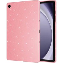 Trendexa Samsung Galaxy Tab S8 Uyumlu Pembe Renkli Simli Işıltılı Silikon Tablet Kapağı 2