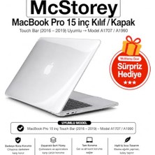 Trendexa Kapak, MacBook Pro 15 Kristal Şeffaf Kılıf A1707 A1990 Uyumlu Parlak Sert Tpu Kılıf Ince Hafif Koruyucu 2016-2019 Şeffaf