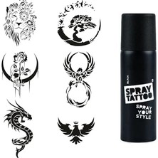 Trendexa Vahşi Güzellikler Spray Tattoo Geçici Dövme Seti Dark Sprey Dövme Kiti