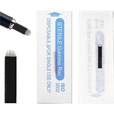 Trendexa 40'lı Paket Tek Kullanımlık Microblading Iğneleri - Kaş ve Dudak Kalıcı Makyaj Için 0,18 mm 18 Pimli U-Şekilli Bıçaklar, Microblading Kalemleriyle Uyumlu, Yüksek Hassasiyetli Dövme Malzemeleri (Siyah