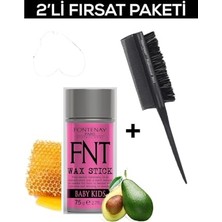 Trendexa Hair Wax Stick 75 G For Kids + Profesyonel Topuz Krepe Şiş Tarak 3043 2'li Set