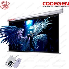 Trendexa Ex-18 180X180 cm Siyah Fonlu Elektrikli Uzaktan Kumandalı Projeksiyon Perdesi Beyaz