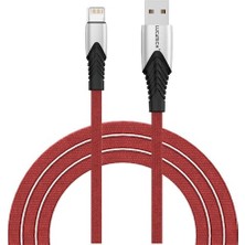 Trendexa Bordo Örgülü USB Lightning Hızlı Şarj Kablosu