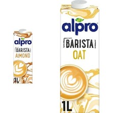 Trendexa Profesyonel Badem Bitki Bazlı Içecek 1 L ve Alpro Barista Yulaf Bitkisel Içeceği, 1l