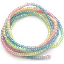 Trendexa Şarj Aleti Kablosu Için Arcenciel Glitter Spiral Kordon Koruyucu Kılıf