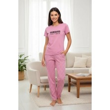 MTM My The Mall Özel Tasarım Kısa Kol Kadın Penye Pijama Takımı Somon