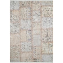 Tr Mazara Del Vallo Bej Geometrik Pamuk Makine Halısı 100X500