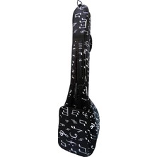 Tr Müzik Profesyonel Gigbag Kısa Bağlama Saz Kılıfı Nota Desenli