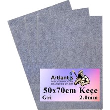 Trendexa Gri Keçe 50X70 cm 2.0 mm 3 Adet Renkli Hobi Keçesi Elişi Keçesi Anasınıfı Kreş Okul Öncesi