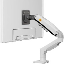 Tr Nb F80-XE Beyaz Ergonomik Monitör Standı 17-30 Inç | Amortisörlü Gazlı Yay, 2-9 Kg, Vesa 7