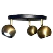 Tr Metal Modern 3 Lü Eskitme Kaplama Siyah LED Spot 180 Derece Hareketli Avize Günışığı Ampul