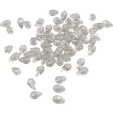Tr Serhat Aksesuar ve El Işçilik Akrilik Damla Boncuk 8X13 mm Şeffaf Boncuk (25 gr 60ADET)