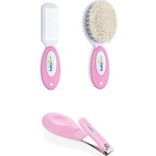 Tr 2'li Bebek Bakım Seti - Fırça Tarak + Çıt Çıt Tırnak Makası - Pembe Çok Renkli 86810492