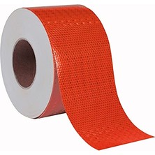 Trendexa BADEM10 10 cm Kırmızı 1 Metre Reflektörlü Reflektif Fosforlu Şerit Bant Reflekte Ikaz Bandı