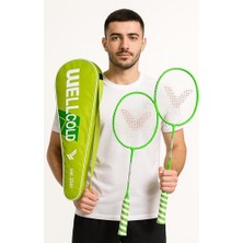 Trendexa Badminton Profesyonel Raket Seti; 2 Raket, Çantalı, HK2331Y, Yeşil